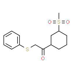 ChemSpider 2D Image | 1-[3-(Methylsulfonyl)cyclohexyl]-2-(phenylsulfanyl)ethanone | C15H20O3S2