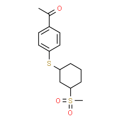 ChemSpider 2D Image | 1-(4-{[3-(Methylsulfonyl)cyclohexyl]sulfanyl}phenyl)ethanone | C15H20O3S2