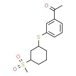 ChemSpider 2D Image | 1-(3-{[3-(Methylsulfonyl)cyclohexyl]sulfanyl}phenyl)ethanone | C15H20O3S2