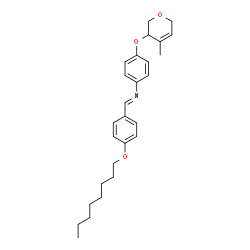 ChemSpider 2D Image | (E)-N-{4-[(4-Methyl-3,6-dihydro-2H-pyran-3-yl)oxy]phenyl}-1-[4-(octyloxy)phenyl]methanimine | C27H35NO3