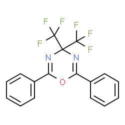 ChemSpider 2D Image | 2,6-Diphenyl-4,4-bis(trifluoromethyl)-4H-1,3,5-oxadiazine | C17H10F6N2O