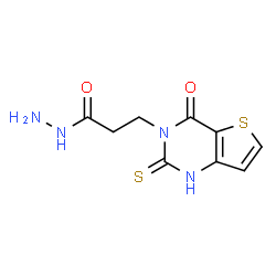 ChemSpider 2D Image | 3-(4-Oxo-2-thioxo-1,4-dihydrothieno[3,2-d]pyrimidin-3(2H)-yl)propanehydrazide | C9H10N4O2S2