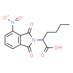 ChemSpider 2D Image | 2-(4-Nitro-1,3-dioxo-1,3-dihydro-2H-isoindol-2-yl)hexanoic acid | C14H14N2O6