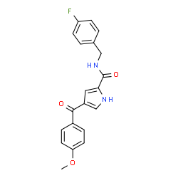 ChemSpider 2D Image | N-(4-Fluorobenzyl)-4-(4-methoxybenzoyl)-1H-pyrrole-2-carboxamide | C20H17FN2O3