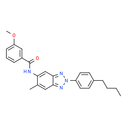 ChemSpider 2D Image | N-[2-(4-Butylphenyl)-6-methyl-2H-benzotriazol-5-yl]-3-methoxybenzamide | C25H26N4O2