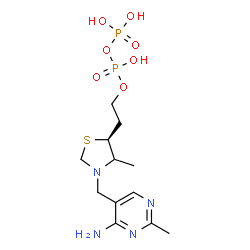 ChemSpider 2D Image | 2-{(5S)-3-[(4-Amino-2-methyl-5-pyrimidinyl)methyl]-4-methyl-1,3-thiazolidin-5-yl}ethyl trihydrogen diphosphate | C12H22N4O7P2S