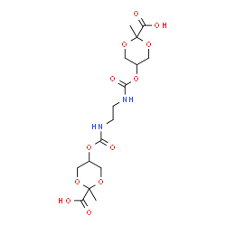 ChemSpider 2D Image | 5,5'-[1,2-Ethanediylbis(carbamoyloxy)]bis(2-methyl-1,3-dioxane-2-carboxylic acid) | C16H24N2O12