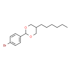 ChemSpider 2D Image | 2-(4-Bromophenyl)-5-hexyl-1,3-dioxane | C16H23BrO2