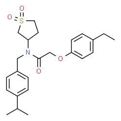 ChemSpider 2D Image | N-(1,1-Dioxidotetrahydro-3-thiophenyl)-2-(4-ethylphenoxy)-N-(4-isopropylbenzyl)acetamide | C24H31NO4S