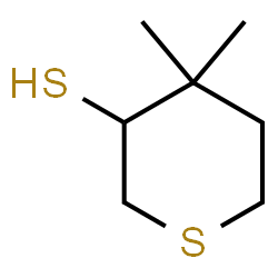 ChemSpider 2D Image | 4,4-Dimethyltetrahydro-2H-thiopyran-3-thiol | C7H14S2