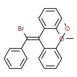 ChemSpider 2D Image | 1,1'-(2-Bromo-2-phenyl-1,1-ethenediyl)bis(2-methoxybenzene) | C22H19BrO2