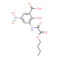 ChemSpider 2D Image | 3-{[Butoxy(oxo)acetyl]amino}-2-hydroxy-5-nitrobenzoic acid | C13H14N2O8