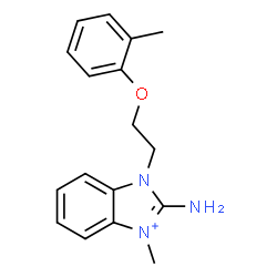 ChemSpider 2D Image | 2-Amino-3-methyl-1-[2-(2-methylphenoxy)ethyl]-1H-3,1-benzimidazol-3-ium | C17H20N3O