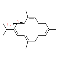 ChemSpider 2D Image | (1R,2R,3Z,5E,9Z,13Z)-3-Isopropyl-6,10,14-trimethyl-3,5,9,13-cyclotetradecatetraene-1,2-diol | C20H32O2