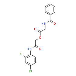 ChemSpider 2D Image | 2-[(4-Chloro-2-fluorophenyl)amino]-2-oxoethyl N-benzoylglycinate | C17H14ClFN2O4