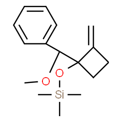 ChemSpider 2D Image | ({1-[Methoxy(phenyl)methyl]-2-methylenecyclobutyl}oxy)(trimethyl)silane | C16H24O2Si
