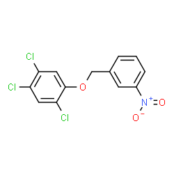 ChemSpider 2D Image | 1,2,4-Trichloro-5-[(3-nitrobenzyl)oxy]benzene | C13H8Cl3NO3