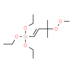 ChemSpider 2D Image | Triethoxy[(1E)-3-methyl-3-(methylperoxy)-1-buten-1-yl]silane | C12H26O5Si