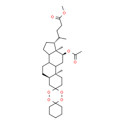 ChemSpider 2D Image | Methyl (4S)-4-[(5''R,10''S,12''S,13''R,17''R)-12''-acetoxy-10'',13''-dimethylhexadecahydrodispiro[cyclohexane-1,3'-[1,2,4,5]tetroxane-6',3''-cyclopenta[a]phenanthren]-17''-yl]pentanoate | C33H52O8