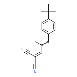 ChemSpider 2D Image | {2-Methyl-3-[4-(2-methyl-2-propanyl)phenyl]-2-propen-1-ylidene}malononitrile | C17H18N2