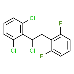 ChemSpider 2D Image | 1,3-Dichloro-2-[1-chloro-2-(2,6-difluorophenyl)ethyl]benzene | C14H9Cl3F2