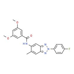 ChemSpider 2D Image | N-[2-(4-Fluorophenyl)-6-methyl-2H-benzotriazol-5-yl]-3,5-dimethoxybenzamide | C22H19FN4O3