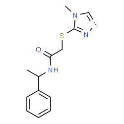 ChemSpider 2D Image | 2-[(4-Methyl-4H-1,2,4-triazol-3-yl)sulfanyl]-N-(1-phenylethyl)acetamide | C13H16N4OS