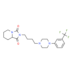 ChemSpider 2D Image | 2-(4-{4-[3-(Trifluoromethyl)phenyl]-1-piperazinyl}butyl)tetrahydroimidazo[1,5-a]pyridine-1,3(2H,5H)-dione | C22H29F3N4O2