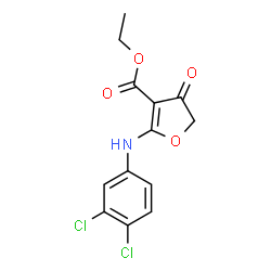ChemSpider 2D Image | Ethyl 2-[(3,4-dichlorophenyl)amino]-4-oxo-4,5-dihydro-3-furancarboxylate | C13H11Cl2NO4