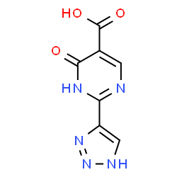 ChemSpider 2D Image | 6-Oxo-2-(1H-1,2,3-triazol-4-yl)-1,6-dihydro-5-pyrimidinecarboxylic acid | C7H5N5O3