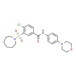 ChemSpider 2D Image | 3-(1-Azepanylsulfonyl)-4-chloro-N-[4-(4-morpholinyl)phenyl]benzamide | C23H28ClN3O4S