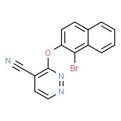ChemSpider 2D Image | 3-[(1-Bromo-2-naphthyl)oxy]-4-pyridazinecarbonitrile | C15H8BrN3O