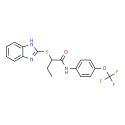 ChemSpider 2D Image | 2-(1H-Benzimidazol-2-ylsulfanyl)-N-[4-(trifluoromethoxy)phenyl]butanamide | C18H16F3N3O2S