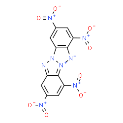 ChemSpider 2D Image | 2,4,7,9-Tetranitrobenzotriazolo[2,1-a]benzotriazol-5-ium-6-ide | C12H4N8O8