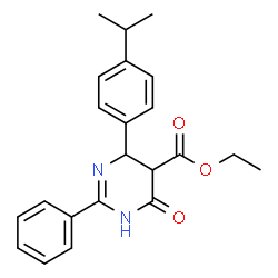 ChemSpider 2D Image | Ethyl 4-(4-isopropylphenyl)-6-oxo-2-phenyl-1,4,5,6-tetrahydro-5-pyrimidinecarboxylate | C22H24N2O3
