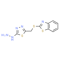 ChemSpider 2D Image | 2-{[(5-Hydrazino-1,3,4-thiadiazol-2-yl)methyl]sulfanyl}-1,3-benzothiazole | C10H9N5S3