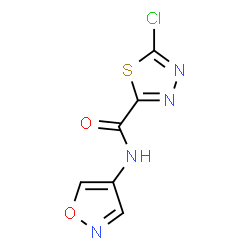 ChemSpider 2D Image | 5-Chloro-N-(1,2-oxazol-4-yl)-1,3,4-thiadiazole-2-carboxamide | C6H3ClN4O2S