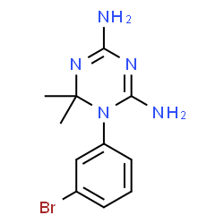ChemSpider 2D Image | 1-(3-Bromophenyl)-6,6-dimethyl-1,6-dihydro-1,3,5-triazine-2,4-diamine | C11H14BrN5
