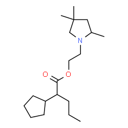 ChemSpider 2D Image | 2-(2,4,4-Trimethyl-1-pyrrolidinyl)ethyl 2-cyclopentylpentanoate | C19H35NO2