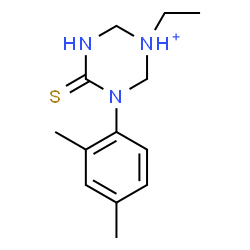 ChemSpider 2D Image | 3-(2,4-Dimethylphenyl)-1-ethyl-4-thioxo-1,3,5-triazinan-1-ium | C13H20N3S