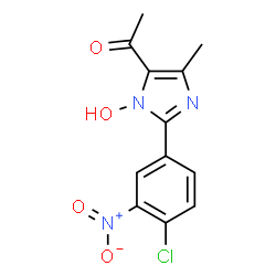 ChemSpider 2D Image | 1-[2-(4-Chloro-3-nitrophenyl)-1-hydroxy-4-methyl-1H-imidazol-5-yl]ethanone | C12H10ClN3O4