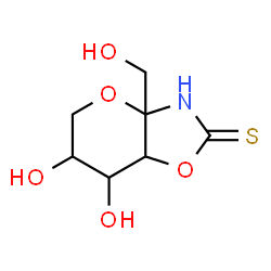 ChemSpider 2D Image | 6,7-Dihydroxy-3a-(hydroxymethyl)hexahydro-2H-pyrano[2,3-d][1,3]oxazole-2-thione | C7H11NO5S