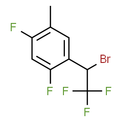 ChemSpider 2D Image | 1-(1-Bromo-2,2,2-trifluoroethyl)-2,4-difluoro-5-methylbenzene | C9H6BrF5