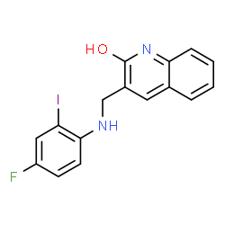 ChemSpider 2D Image | 3-{[(4-Fluoro-2-iodophenyl)amino]methyl}-2-quinolinol | C16H12FIN2O