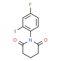 ChemSpider 2D Image | 1-(4-Fluoro-2-iodophenyl)-2,6-piperidinedione | C11H9FINO2