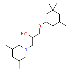 ChemSpider 2D Image | 1-(3,5-Dimethyl-1-piperidinyl)-3-[(3,3,5-trimethylcyclohexyl)oxy]-2-propanol | C19H37NO2