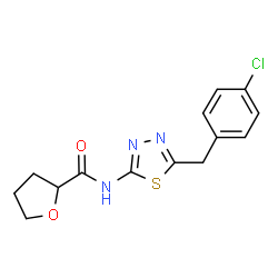 ChemSpider 2D Image | N-[5-(4-Chlorobenzyl)-1,3,4-thiadiazol-2-yl]tetrahydro-2-furancarboxamide | C14H14ClN3O2S