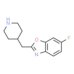 ChemSpider 2D Image | 6-Fluoro-2-(4-piperidinylmethyl)-1,3-benzoxazole | C13H15FN2O