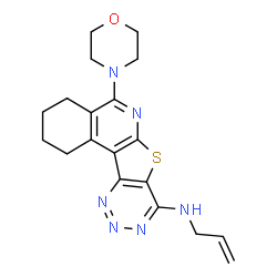 ChemSpider 2D Image | N-Allyl-5-(4-morpholinyl)-1,2,3,4-tetrahydro[1,2,3]triazino[4',5':4,5]thieno[2,3-c]isoquinolin-8-amine | C19H22N6OS