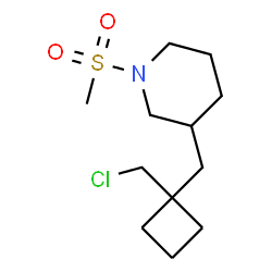 ChemSpider 2D Image | 3-{[1-(Chloromethyl)cyclobutyl]methyl}-1-(methylsulfonyl)piperidine | C12H22ClNO2S